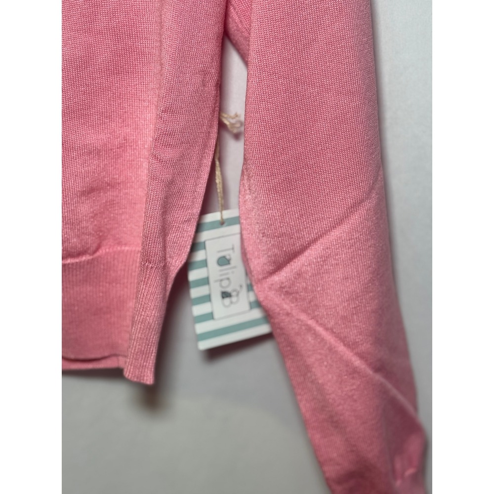 NWOT Tulip B Cropped Button Front Cardigan Women's Small Pink V-Neck Preppy - Picture 5 of 6